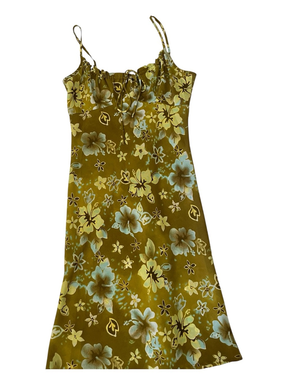 Jonathan Martin Vintage Y2K olive green floral mini slip dress size 9